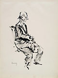 GIUSEPPE NOVELLO, Portrait of the Sculptor Enrico Mazzolani, seated, pen and wash